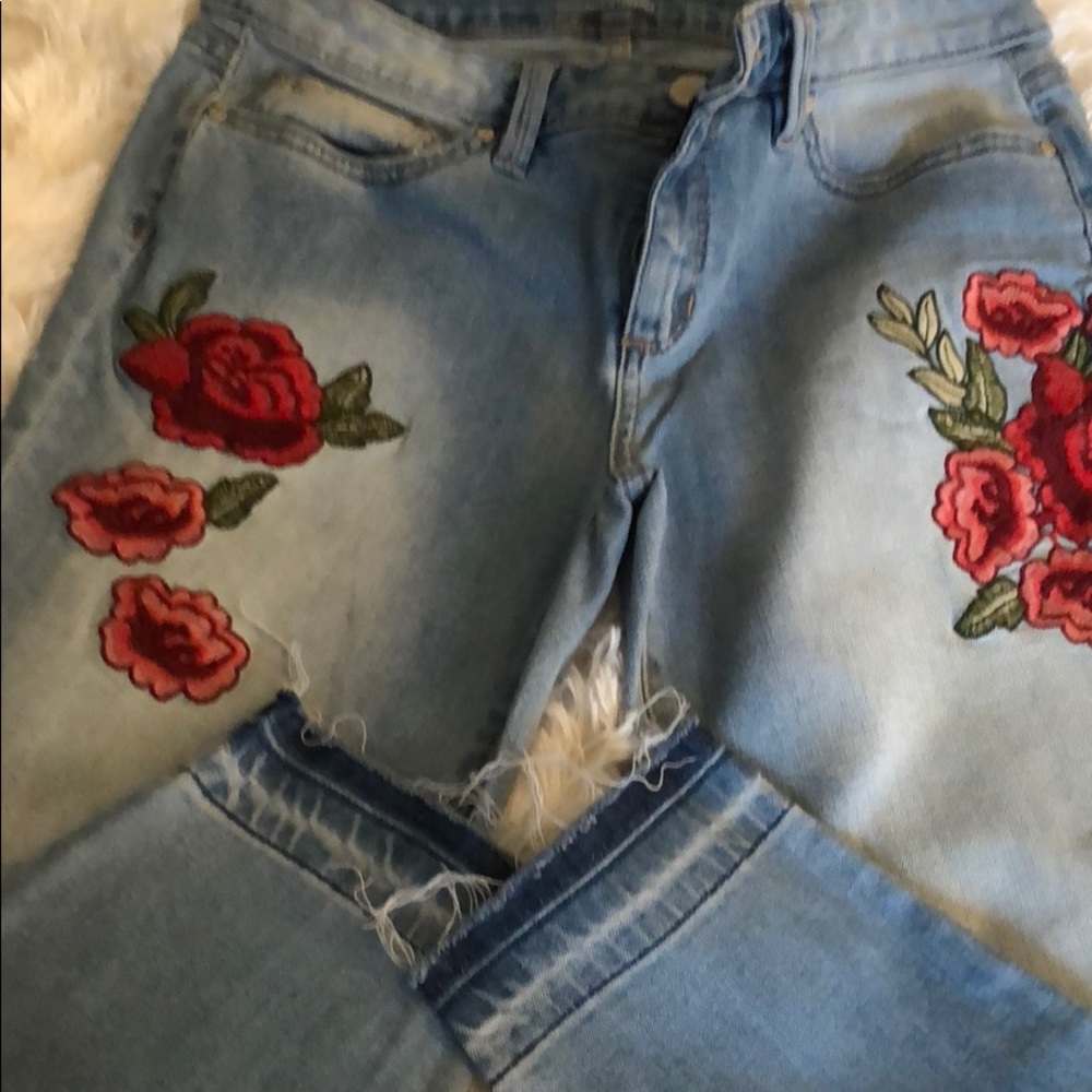 Embroidered Skinny Ankle Jeans by a.n.a. - Picture 2 of 6
